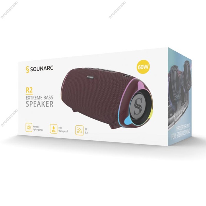 Портативна колонка Bluetooth Sounarc R1 IPX6 BT5.3 40W Red
