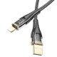 PD Кабель HOCO U121 Gold standard Transparent Discovery Edition USB Lightning 1,2m. Black
