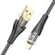 PD Кабель HOCO U121 Gold standard Transparent Discovery Edition USB Lightning 1,2m. Black