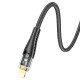 PD Кабель HOCO U121 Gold standard Transparent Discovery Edition USB Lightning 1,2m. Black