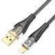 PD Кабель HOCO U121 Gold standard Transparent Discovery Edition USB Lightning 1,2m. Black