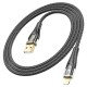PD Кабель HOCO U121 Gold standard Transparent Discovery Edition USB Lightning 1,2m. Black