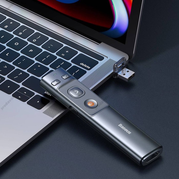 Лазерна указка Baseus Orange Dot Wireless Presenter (Red Laser) Grey ACFYB-0G