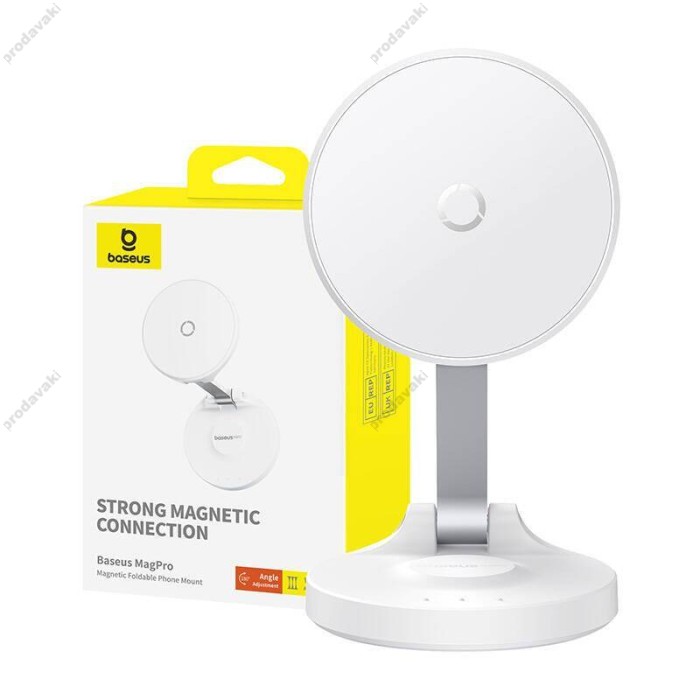 Автомобільний тримач Baseus MagPro Magnetic Foldable Phone Mount White B10564101211-00
