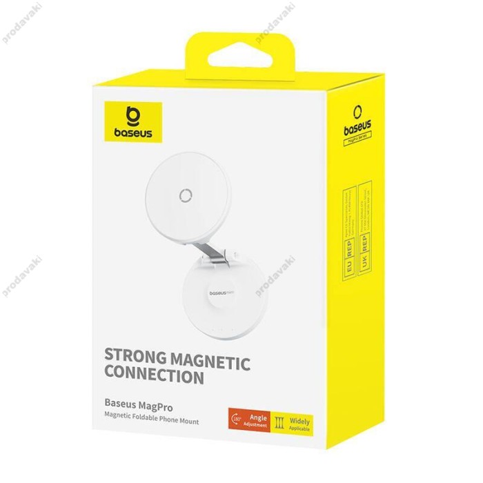 Автомобільний тримач Baseus MagPro Magnetic Foldable Phone Mount White B10564101211-00