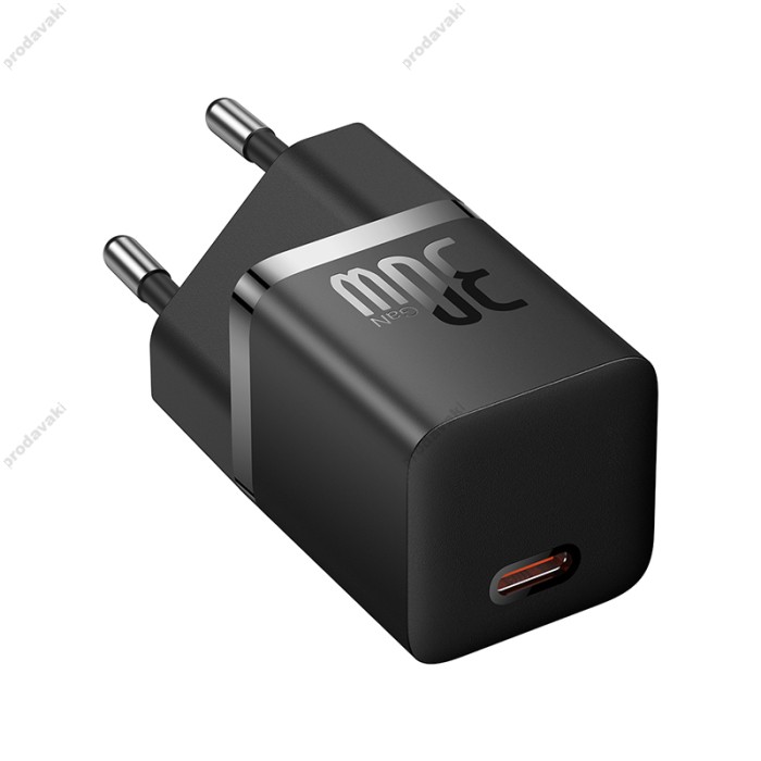Мережевий зарядний пристрій Baseus GaN5 Fast Charger (mini) Cable Type-C to Type-C 100W 30W Black P10110902113-00