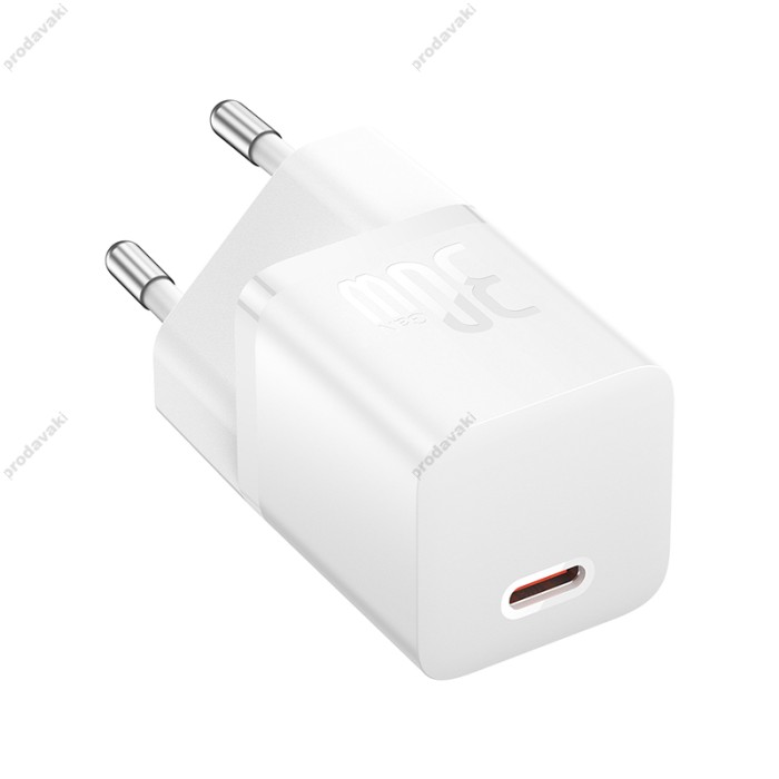 Мережевий зарядний пристрій Baseus GaN5 Fast Charger (mini) Cable Type-C to Type-C 30W White P10110902213-00