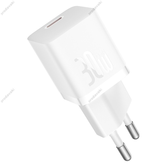 Мережевий зарядний пристрій Baseus GaN5 Fast Charger (mini) Cable Type-C to Type-C 30W White P10110902213-00
