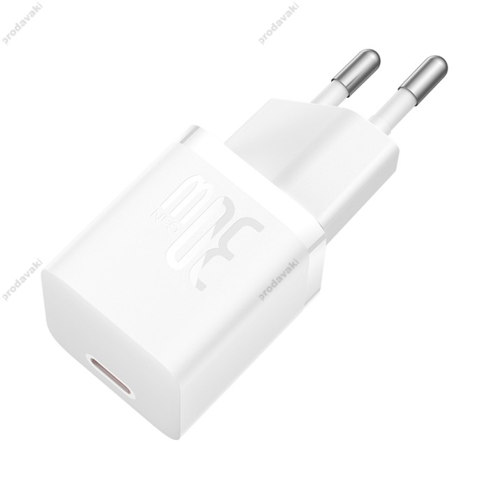 Мережевий зарядний пристрій Baseus GaN5 Fast Charger (mini) Cable Type-C to Type-C 30W White P10110902213-00