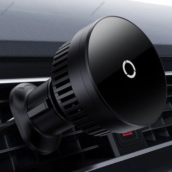 Автомобільний тримач із бездротовою зарядкою Baseus MagPro Series Magnetic Wireless Charg Car Air Vent 15W Black C40164100121-00