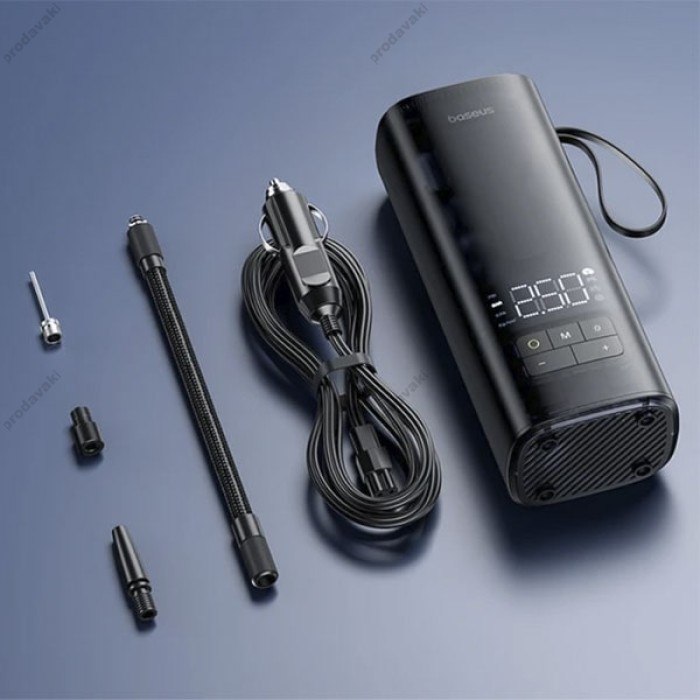Автомобільний компресор насос Baseus Super Mini Mega Series Double Cylinder Air Inflator Black C11123202111-00