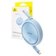 Кабель Baseus Free2Draw Mini Retractable Charging Type-C to Type-C 100W 5A 1m Blue P10364500311-00