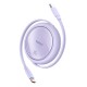Кабель Baseus Free2Draw Mini Retractable Charging Type-C to Type-C 100W 5A 1m Purple P10364500511-00