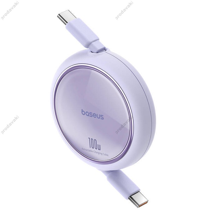Кабель Baseus Free2Draw Mini Retractable Charging Type-C to Type-C 100W 5A 1m Purple P10364500511-00