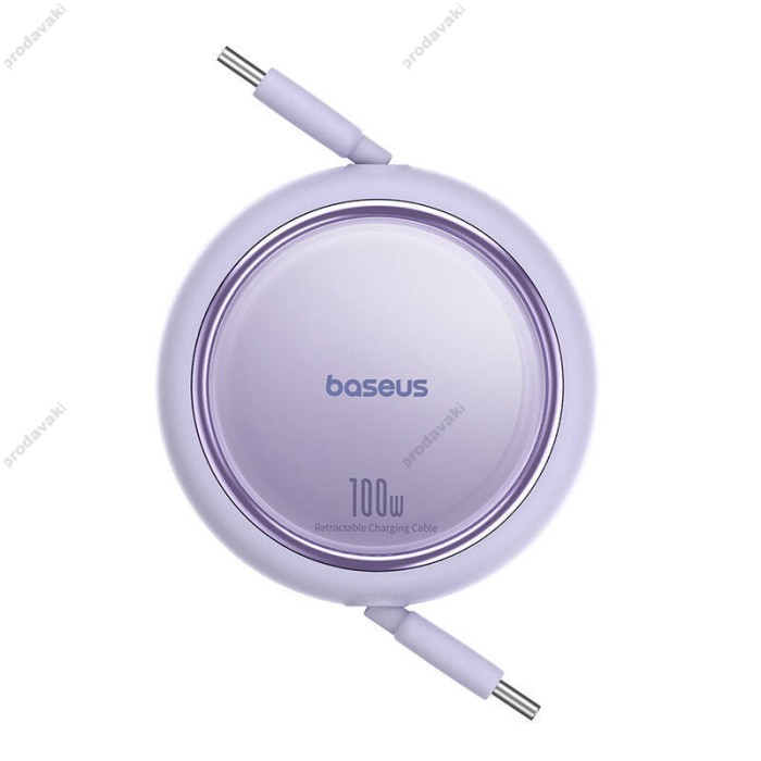 Кабель Baseus Free2Draw Mini Retractable Charging Type-C to Type-C 100W 5A 1m Purple P10364500511-00