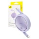 Кабель Baseus Free2Draw Mini Retractable Charging Type-C to Type-C 100W 5A 1m Purple P10364500511-00