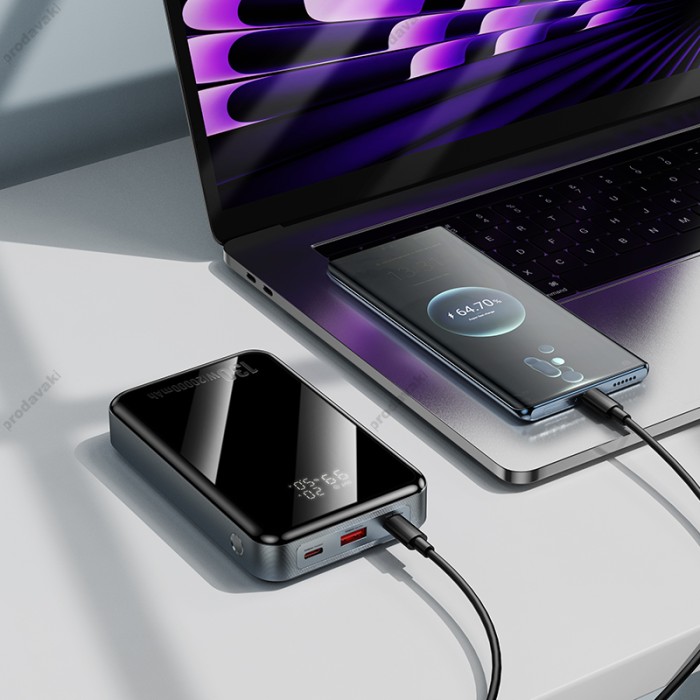 Повербанк портативний акумулятор Power bank HOCO Q30A Fast charge 130W 20000 mAh Black