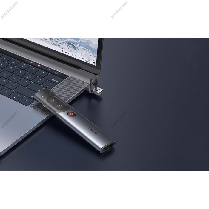 Лазерна указка Baseus Orange Dot AI Wireless Presenter (Red Laser) (Charging) Grey WKCD020013