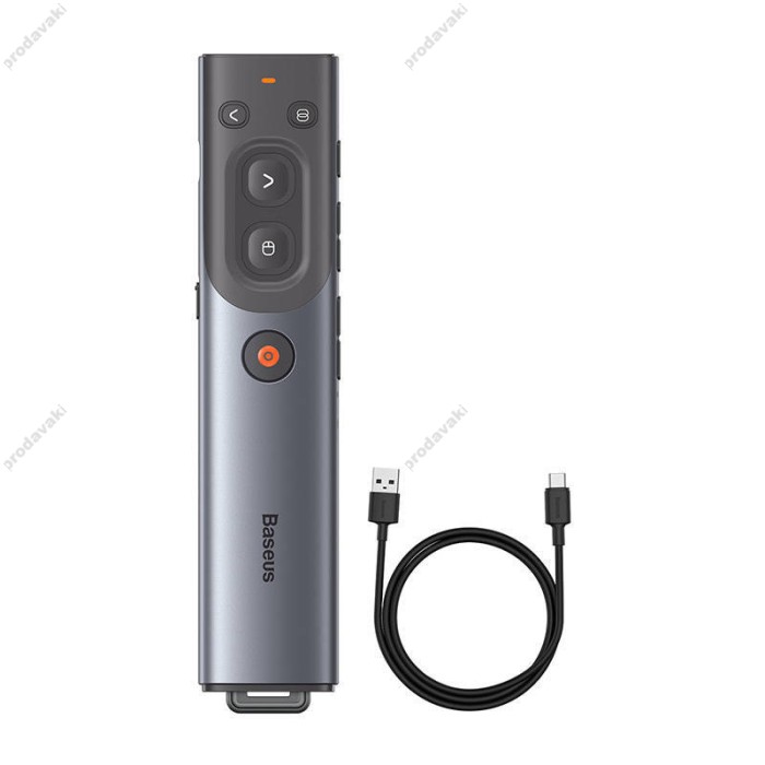 Лазерна указка Baseus Orange Dot AI Wireless Presenter (Red Laser) (Charging) Grey WKCD020013
