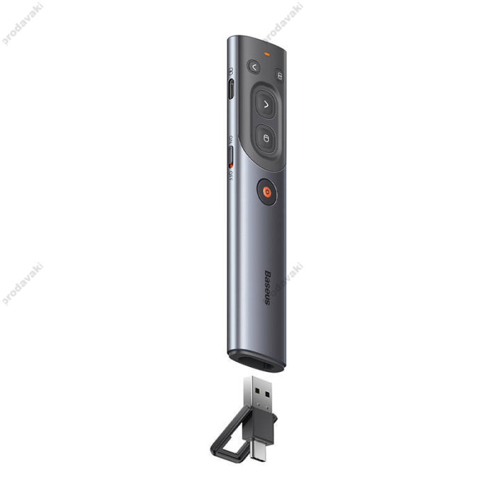 Лазерна указка Baseus Orange Dot AI Wireless Presenter (Red Laser) (Charging) Grey WKCD020013