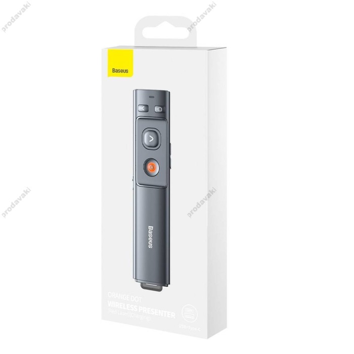 Лазерна указка Baseus Orange Dot Wireless Presenter (Red Laser) (Charging) Grey WKCD000013