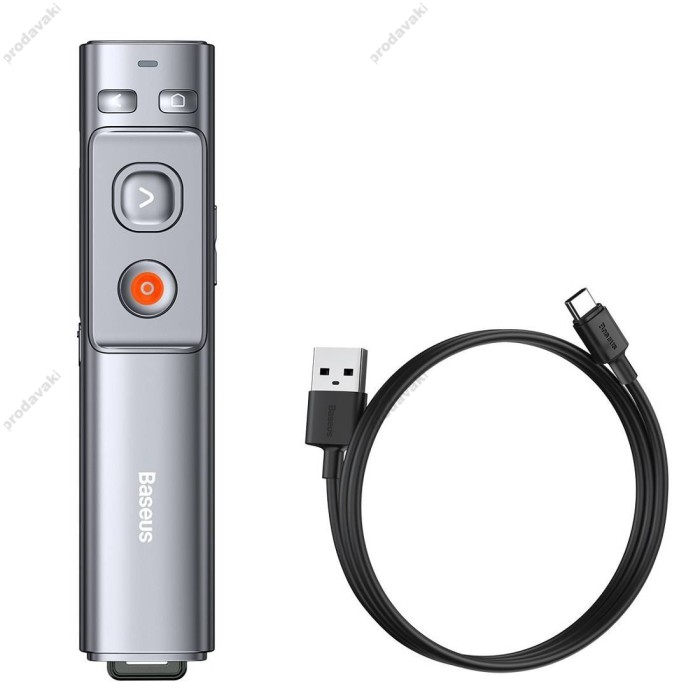 Лазерна указка Baseus Orange Dot Wireless Presenter (Red Laser) (Charging) Grey WKCD000013