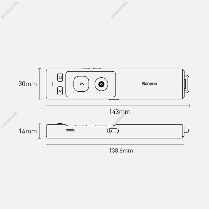 Лазерна указка Baseus Orange Dot Wireless Presenter (Red Laser) (Charging) Grey WKCD000013
