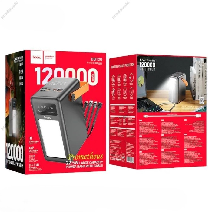 Повербанк портативний акумулятор Power bank Hoco DB120 Prometheus 22.5W fully compatible 120 000mAh Black