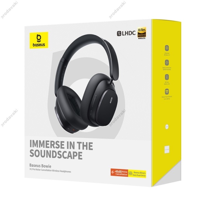 Бездротові Bluetooth навушники Baseus Bowie H1 Pro Noise-Cancellation Wireless Headphones Black A00050601113-00