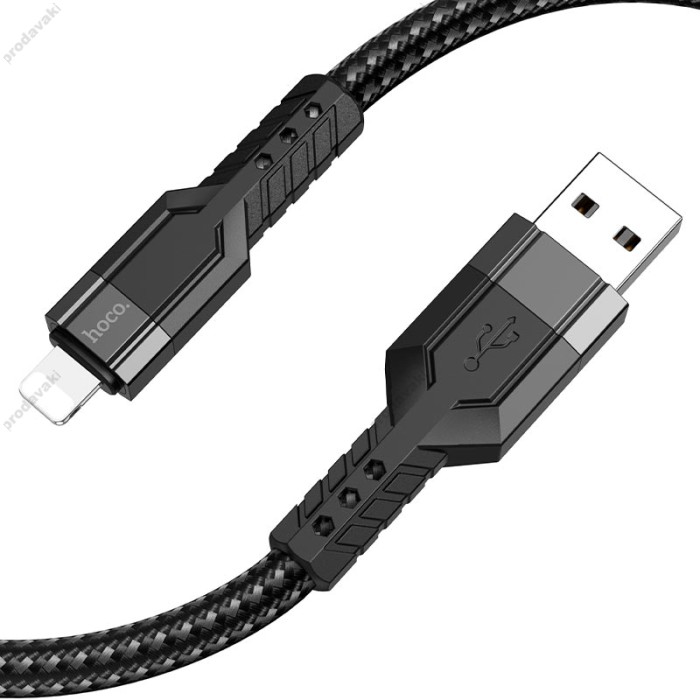 PD Кабель HOCO U110 PD charging data cable for USB Lightning PD20W / 1,2m. Black