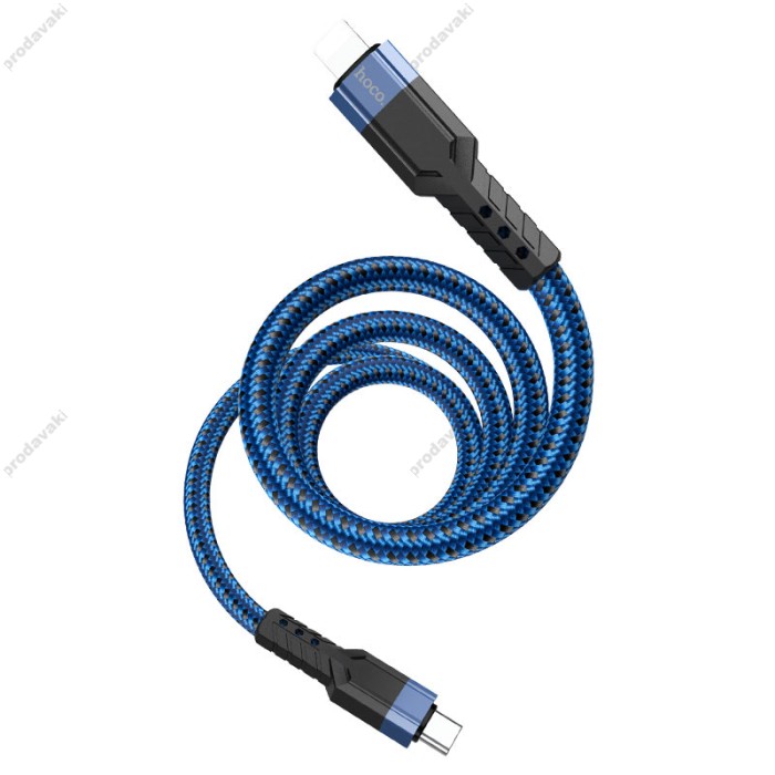 PD Кабель HOCO U110 PD charging data cable for Type-C Lightning PD20W 1,2m. Black