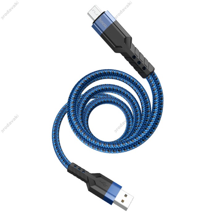 Кабель HOCO U110 USB / Micro-USB 2.4A charging data cable 1,2m. Blue