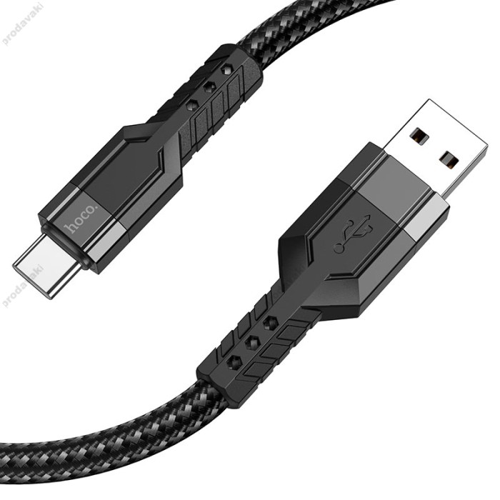 Кабель HOCO U110 charging data cable USB to Type-C 3A 1.2m Black