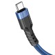 Кабель HOCO U110 charging data cable USB to Type-C 3A 1.2m Blue