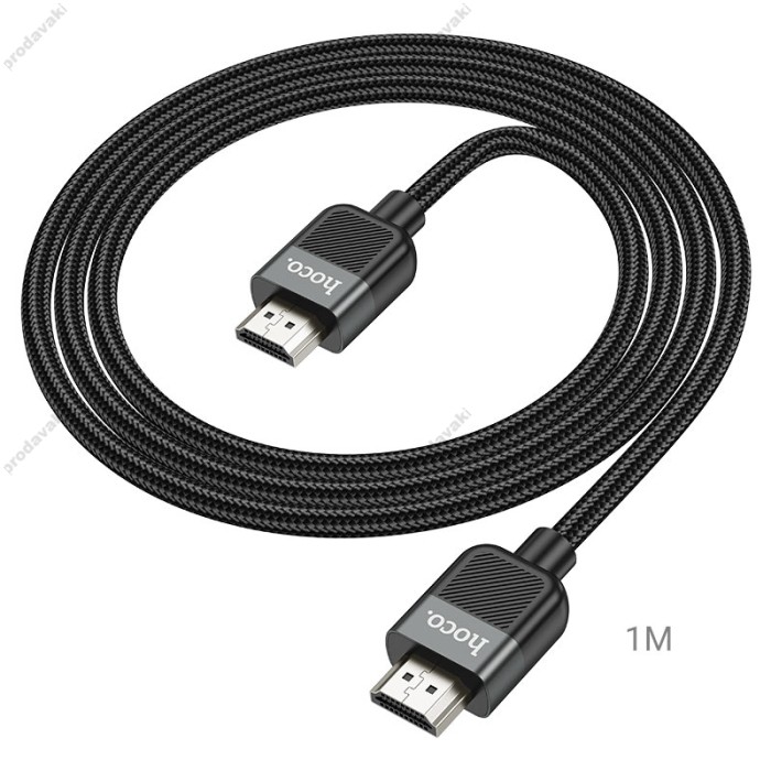 Кабель HOCO US09 Cutting-edge male to male data cable HDMI to HDMI 2.0 4K 1m Black