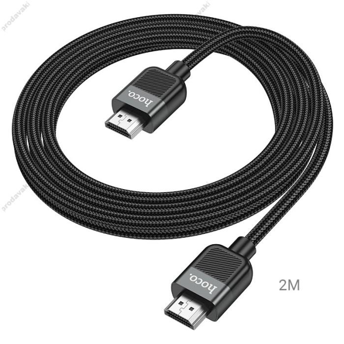 Кабель HOCO US09 Cutting-edge male to male data cable HDMI to HDMI 2.0 4K 2m Black