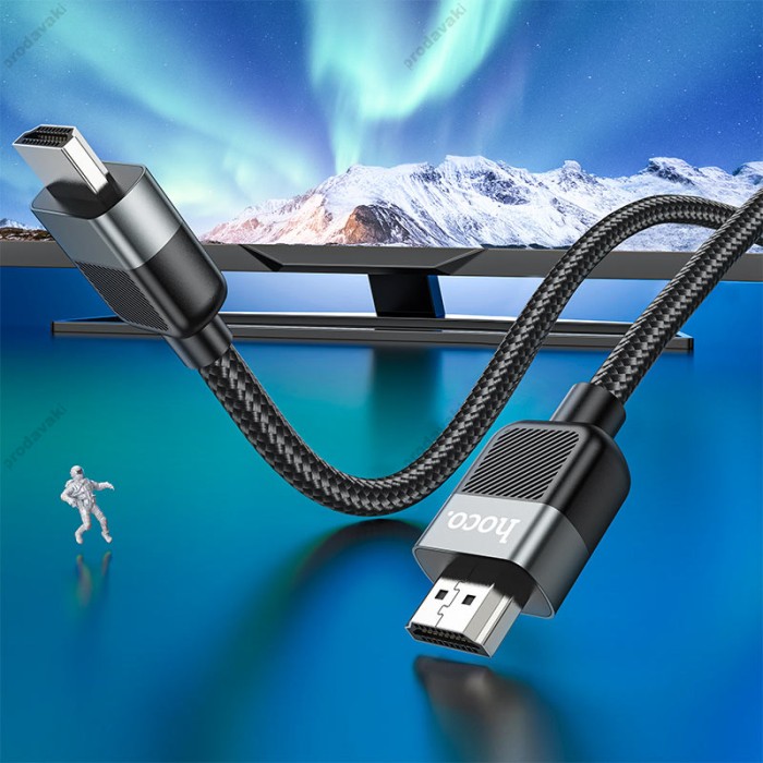 Кабель HOCO US09 Cutting-edge male to male data cable HDMI to HDMI 2.0 4K 1m Black