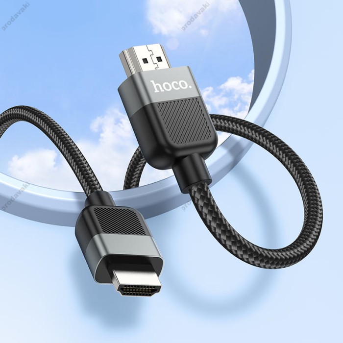 Кабель HOCO US09 Cutting-edge male to male data cable HDMI to HDMI 2.0 4K 1m Black