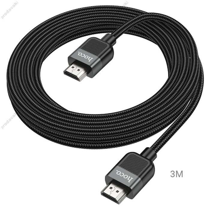 Кабель HOCO US09 Cutting-edge male to male data cable HDMI to HDMI 2.0 4K 3m Black
