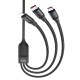 Кабель HOCO U104 3-in-1 Ultra fast charging cable (iP+Type-C+Micro) 6A / 1,2m Black