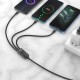 Кабель HOCO U104 3-in-1 Ultra fast charging cable (iP+Type-C+Micro) 6A / 1,2m Black
