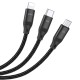 Кабель HOCO U104 3-in-1 Ultra fast charging cable (iP+Type-C+Micro) 6A / 1,2m Black