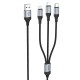 Кабель HOCO X102 Fresh 3-in-1 charging data cable (iP+Micro+Type-C) 1m. Black