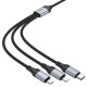 Кабель HOCO X102 Fresh 3-in-1 charging data cable (iP+Micro+Type-C) 1m. Black