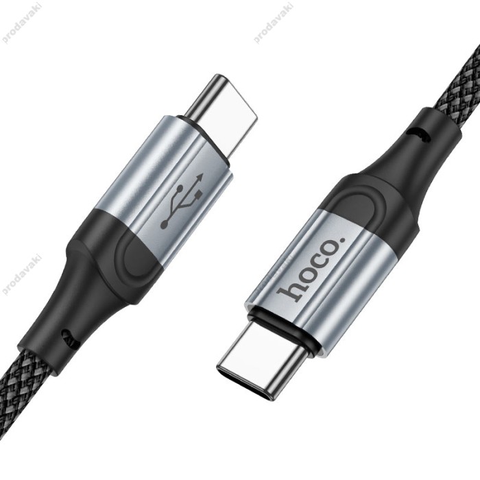 Кабель HOCO X102 Fresh charging data cable Type-C to Type-C 60W 1m Black