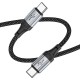 Кабель HOCO X102 Fresh charging data cable Type-C to Type-C 60W 1m Black