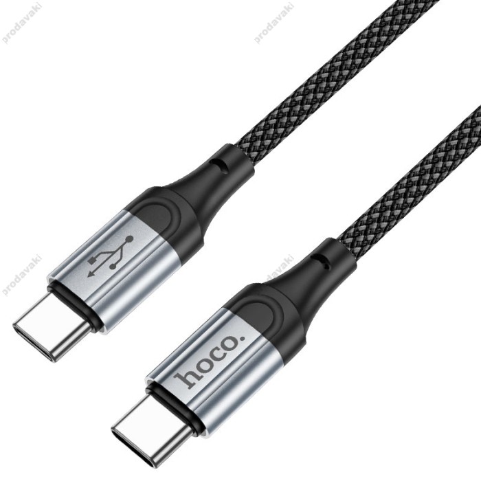 Кабель HOCO X102 Fresh charging data cable Type-C to Type-C 60W 1m Black