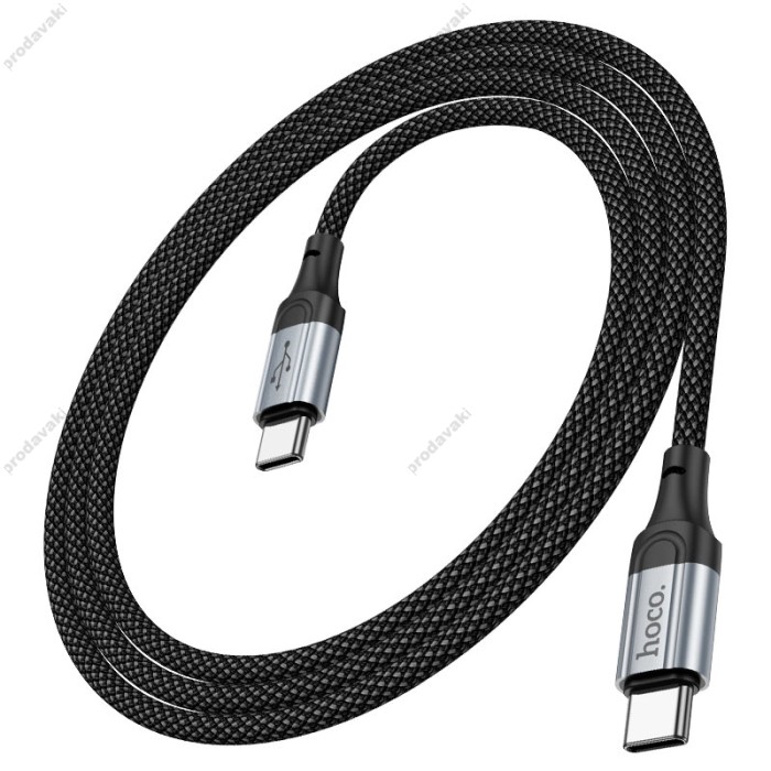 Кабель HOCO X102 Fresh charging data cable Type-C to Type-C 60W 1m Black