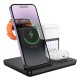 Бездротовий зарядний пристрій Hoco CQ9 Crown 3-in-1 night light wireless fast charger with clock Black