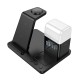 Бездротовий зарядний пристрій Hoco CQ9 Crown 3-in-1 night light wireless fast charger with clock Black